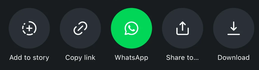 The Copy link button in Instagram's Share menu