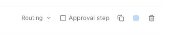 Custom status controls for Routing, Approval step, Duplicate, colour and Delete