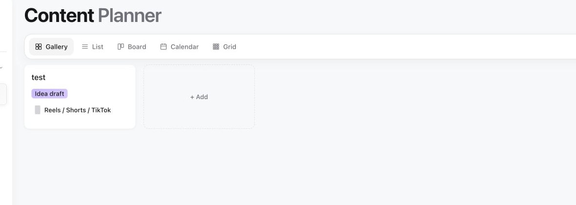 Content Planner before creating a new content piece