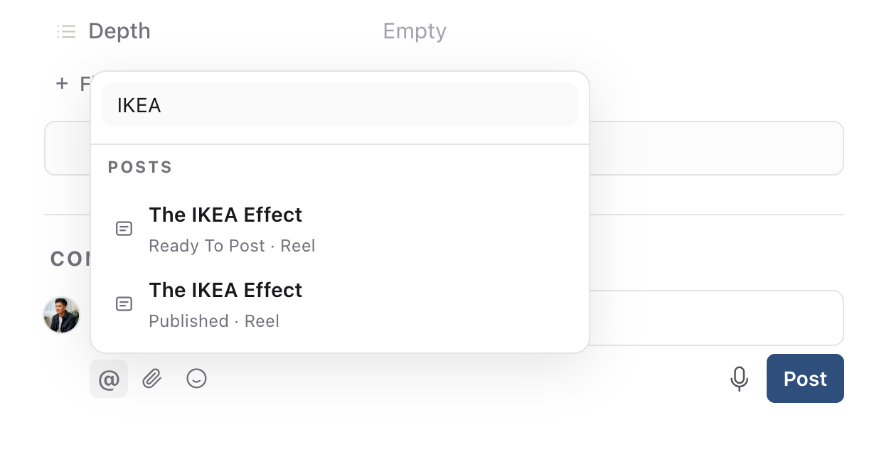 Search for IKEA and use the title and status to choose the correct post under Posts