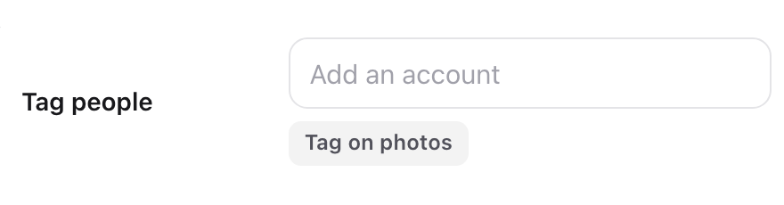The Tag on photos button under the Tag people field.